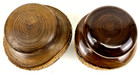 Japanese Wooden Lidded Jars Pair Traditional Handcrafted Natural Wood Vessels