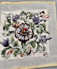 Vintage Completed Needlepoint Floral Design 8  X 8    Unframed Surface