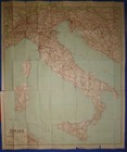 Italy - Antique Map - 1954 - Full Color - French School Room - Rome  Milan  Pisa