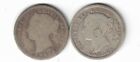 Canada 1899 Small   Large 9 s 10 Cents Dimes Victoria Sterling Silver Coins
