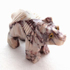 Vintage Hand Carved White Jasper Bear Fetish Spirit Totem Animal Figurine