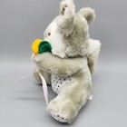 Vintage Commonwealth Bunny Rabbit Plush 9  Gray Black Polka Dots Easter Stuffed