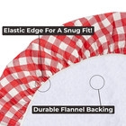 Round Vinyl Tablecloth Fitted Elastic Flannel Backed Table Cover Indoor outdoor