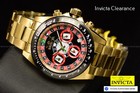 Invicta Speedway Roulette Casino Gmt Chrono Black Dial Mens Gold Tone Ss Watch