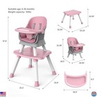 7-in-1 Convertible High Chair For Babies   Toddlers - Pink Booster Seat With