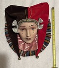 Vintage Hand Painted Mardi Gras Porcelain Mask  Red And Black