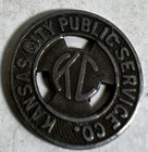 Vintage Transit Token Kc Public Service Full Fare Bus Street Car Transportation