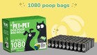  1080 Count Black Dog Poop Bags Plant Based 38  Pe Waste Bag Rolls
