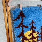 Vintage Tufted Wall Hanging Art Trees Moon Sky Landscape Handmade Latch Hook