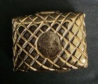    vintage Estee Lauder Beautiful Solid Perfume Compact Gold Handbag Purse A93