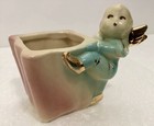 Vintage Shawnee Pottery Powder Blue Pixie Elf Planter   gb  