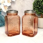 Pink Amber Depression Style Glass Salt   Pepper Shakers  Vintage Kitchen  Retro