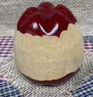 Artificial Fake Faux Food Fruit Wooden Half Peeled Shiny Red Apple Teachers Gift