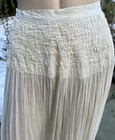 Antique Edwardian Ivory Silk Full Skirt W  Ruched Waist   Lace Trim