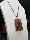 Lightning-struck Jujube Wood Carved The Five Wealth Gods Pendant                                           