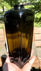 Nice Blackglass Open Pontil Case Gin Crude Glass Drips   Grooves 1790 s Era L  k