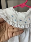 Vintage Baby Dress 2 Pieces Floral Embroidery W Ruffles Velvet Dress 3 Months