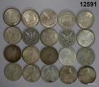 Roll  10  Pre 21 Morgan And  10  Peace Silver Dollars F-au Some Culls  12591