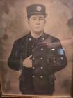 Antique Old Fireman Portrait Photograph Solar Enlargement Framed 18 x22 