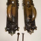 Pair Of Antique Victorian Bronze Brass Door Handles Hardware Ca  1900 Church