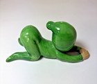 Vintage Pixie Elf Sprite Crouching Or Crawling Ceramic Figurine Japan Green