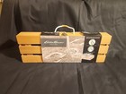 New Eddie Bauer Horseshoe Set Brushed Aluminum Silver Bronze Finish Wooden Crate