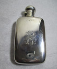 English London Sterling Silver Hip Flask 1890 s Monogrammed