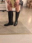 Frye Women   s Black Leather Knee High Riding Boots Us 9 Round Toe Logo