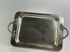 Vintage Godinger Silver Plate Heavy Footed Serving Tray Superb Great Look 12x16 