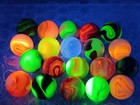 Vintage Marbles Lot-  64 -  59 - Uv Glowing Jabo Swirls- L344