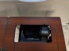 Antique 1951 Singer 66-16 Black Sewing Machine With Desk   Accessories