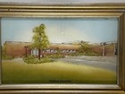 Vtg  Reverse Painting On Glass Of Oakland University