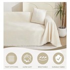 Mysky Couch Cover For Pets  Beige Covers For 2 71 x 118  Tassels Edge-beige