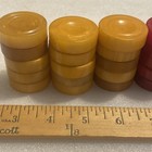 30pc Vtg 1-1 2 X 3 8 Bakelite Backgammon Swirled Red Butterscotch Chips 437 4gr