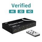 Mt-viki 5 Port Hdmi Switch 4k 30hz 5x1 Switcher With Wireless Ir Remote For 3d