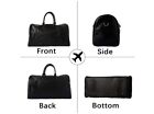 Unisex Faux Leather Black Weekender Duffle Travel Bag  waterproof  Carry On 