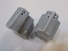 Vintage 1970 s Crystal Nd Farmers Grain Elevator Gray Ceramic 3  Salt Pepper Set