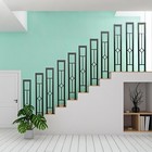 U-shaped 35 4  Stair Handrail 2pcs Matte Black Wrought Iron Railing Open Box