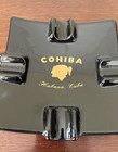 Cohiba La Habana Cuba Cigar Ashtray Black   Gold Ceramic Lounge Bar Decor 7 5   