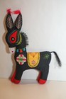China Traditional Folk Art Cloth Plush Figure Embroidered Donkey Nwot 