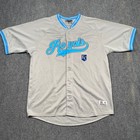 Majestic Kansas City Royals Baseball Jersey Mens Xl Mlb Cool Base Gray Blue