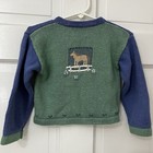 Kids Vintage Hartstrings Baby Cardigan Farm Horses Cottage Core 18 Months