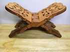 Vintage Wooden Book Holder Folding Stand Bible Cookbook Stand Hand Carved