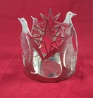 Yankee Candle Penguin Silver Star Large Jar Candle Holder Holiday Christmas