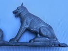 2 Guard Dog Gate Topper Finial Old Heavy Cast Aluminum Doberman German Shepherd