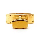 Hermes Scarf Ring Gold Tone With Red Leather Padlock Charm Authentic Pre 4481148