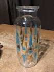 Mid Century Apothecary Jar Gold Turquoise Mcm   Wrongway052