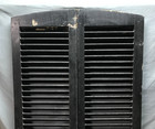 Vtg Pair Thick Dome 17x71 Black Semi Arch Top Wood Louvered Shutter Old 1679-25b