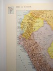 1960 s Vintage Peru   Ecuador Atlas Map - Old Antique Rand Mcnally World Atlas
