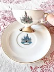 Vintage 1960   s Disneyland Tinkerbell Castle Mini Tea Cup And Saucer Gold Trim